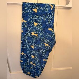 Blue LuLaRoe Floral Leggings - One Size
